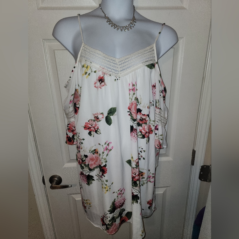 Sequin 🤍heart floral dress xl